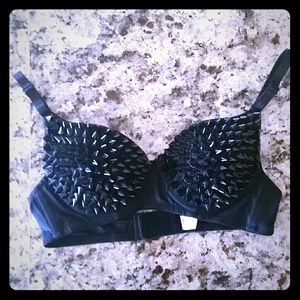 Black spikey bra.